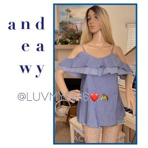 “a new day” Off The Shoulder Ruffle Top